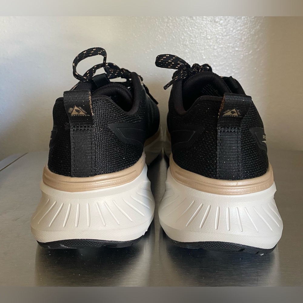 SKECHERS.. EDGERIDGE WOMENS EDGERIDGE BLACK AND GOLD SNEAKERS - Picture 4 of 16